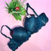 Elegant Teal Lace Padded Bra – Full Coverage Comfort Fit